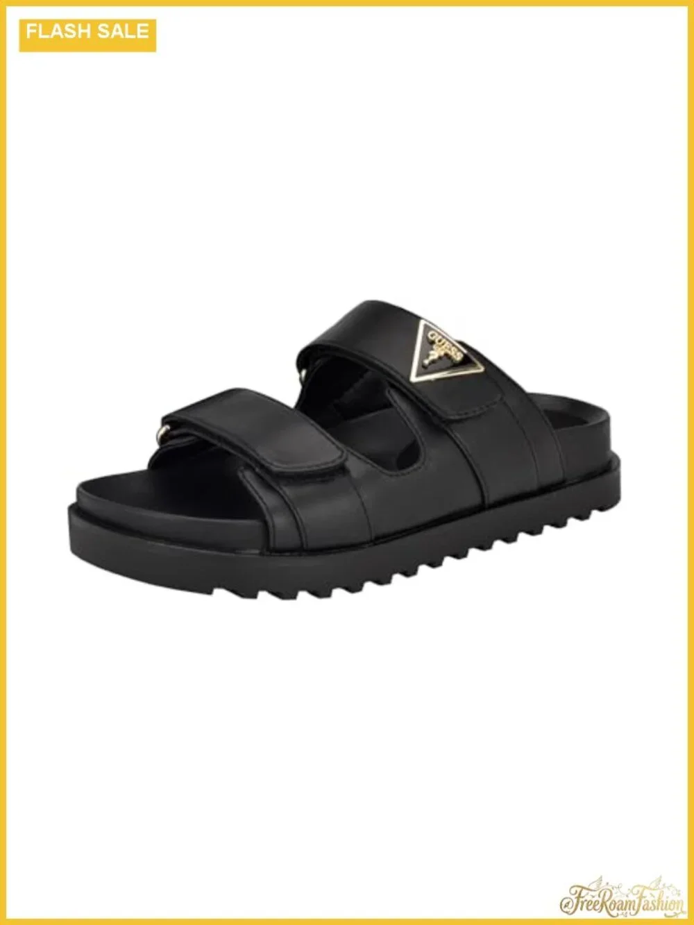 Faux Leather Platform Sandal Adjustable Double Strap Slip-On Casual